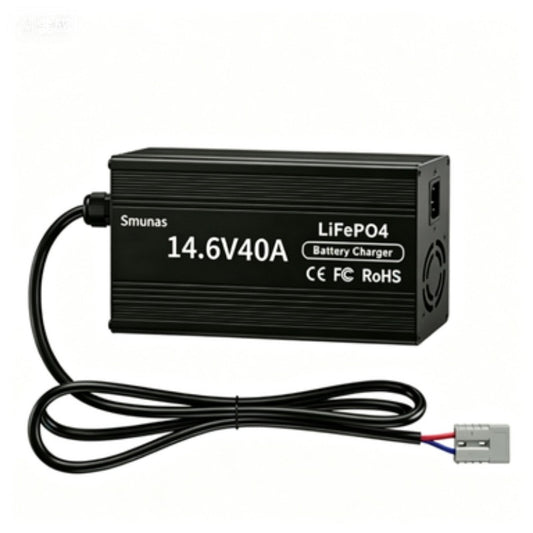 Smunas 14.6V40A Lithium Battery Charger Perfect for 12V LiFePO4 Battery,RVs ,Homes and more .