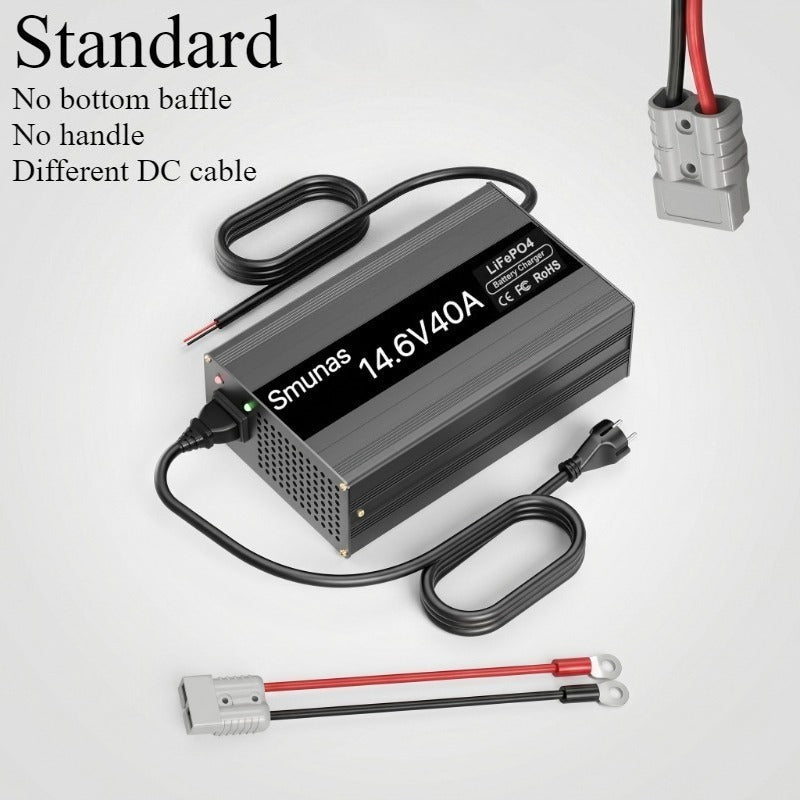 Smunas 14.6V40A LiFePO4 Battery charger,0V battery recovery for RV, solar and off-grid use