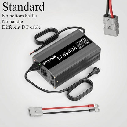 Smunas 14.6V40A LiFePO4 Battery charger,0V battery recovery for RV, solar and off-grid use