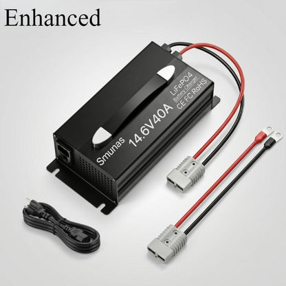 Smunas 14.6V40A LiFePO4 Battery charger,0V battery recovery for RV, solar and off-grid use