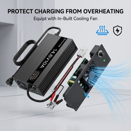 Smunas 14.6V(12V)10A LiFePO4 Battery Charger For RVs, trucks, cars ,solar systems and more
