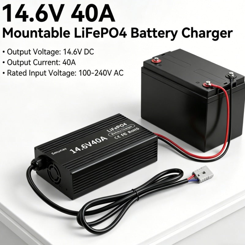 Smunas 14.6V40A  Lithium Battery Charger Perfect for 12V LiFePO4 Battery,RVs ,Homes and more .