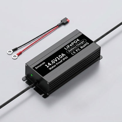 Smunas 14.6V10A Water Proof  LiFePO4 Battery Charger  for marine, boat, RV and more