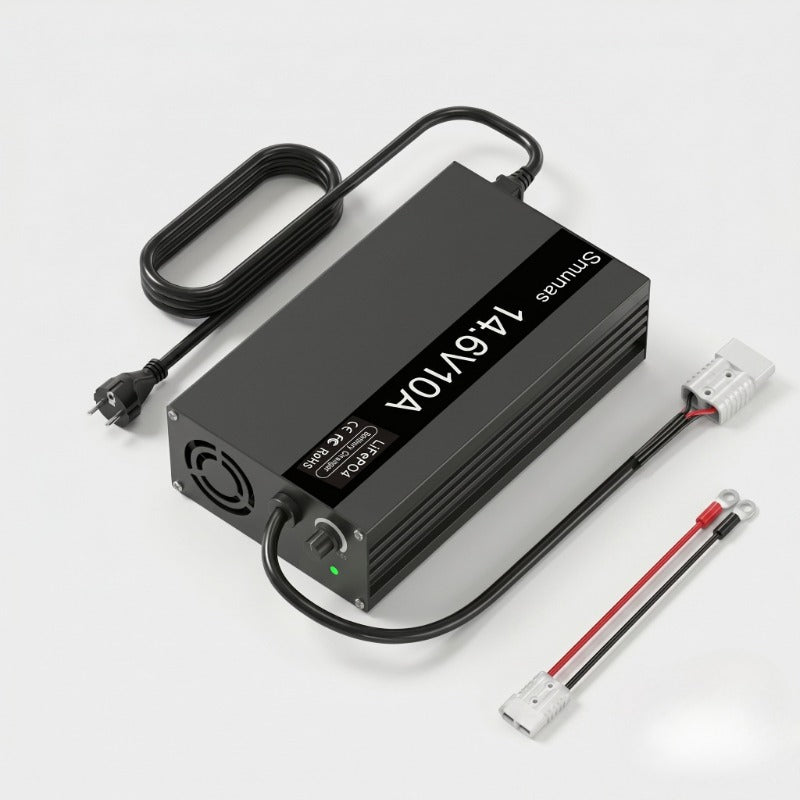 Smunas 14.6V(12V)10A LiFePO4 Battery Charger For RVs, trucks, cars ,solar systems and more