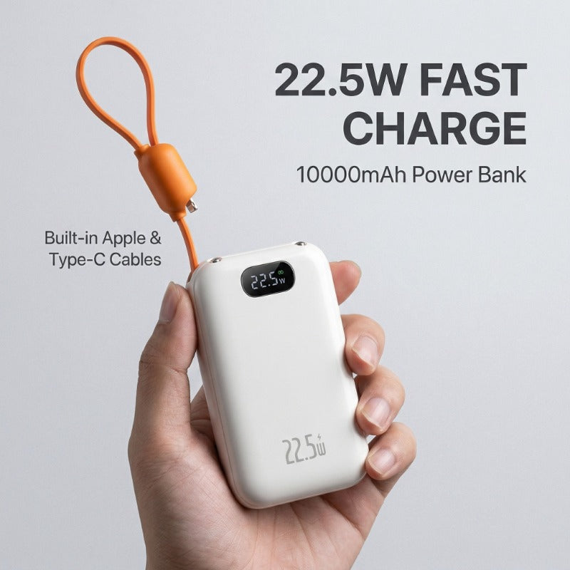 Smunas ultra-thin Power Bank with Handle  and Flashlight ,10000mAh,PD22.5W,Fast charging for Phone,iPad and more