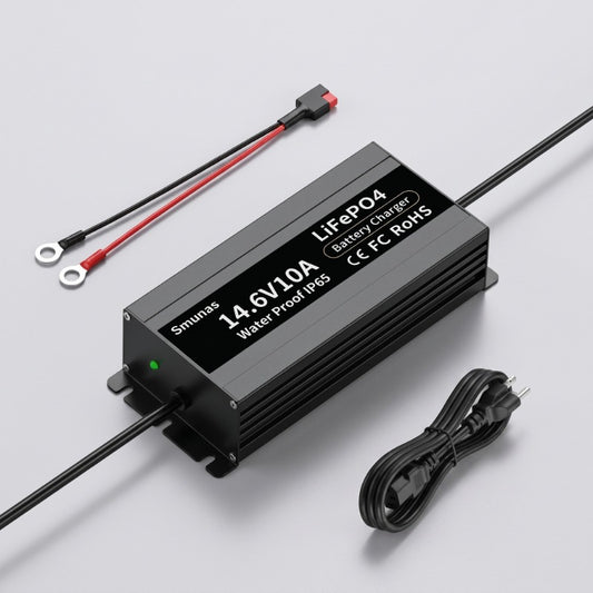 Smunas 14.6V10A Water Proof  LiFePO4 Battery Charger  for marine, boat, RV and more