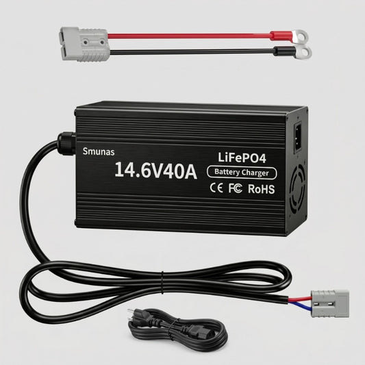 Smunas 14.6V40A  Lithium Battery Charger Perfect for 12V LiFePO4 Battery,RVs ,Homes and more .