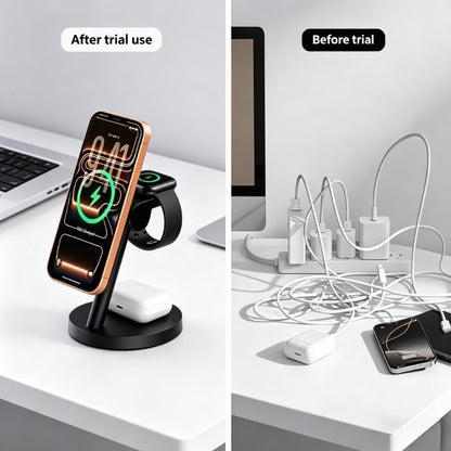 Smunas  Qi2 25W MagSafe 3-in-1 Wireless Charging Station for Apple and Samsung