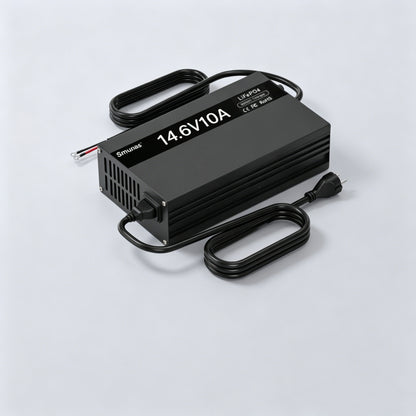 Smunas 14.6V(12V)10A LiFePO4 Battery Charger For RVs, trucks, cars ,solar systems and more