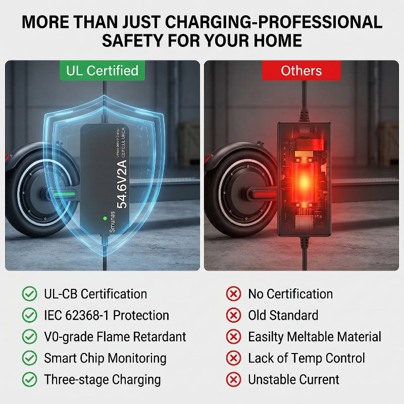 Smunas 54.6V2A For Lithium Battery Charger,UL Certified,for Xiaomi,Segway,Ninebot and more