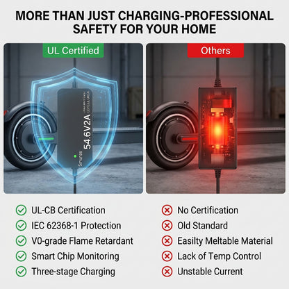 Smunas 54.6V2A For Lithium Battery Charger,UL Certified,for Xiaomi,Segway,Ninebot and more
