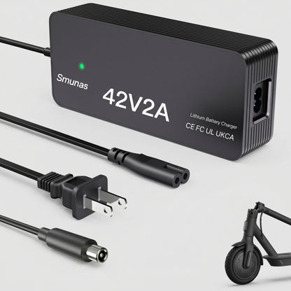Smunas 42V2A Charger for 36V Lithium Batteries,UL Certified for Xiaomi ,Segway,Ninebot