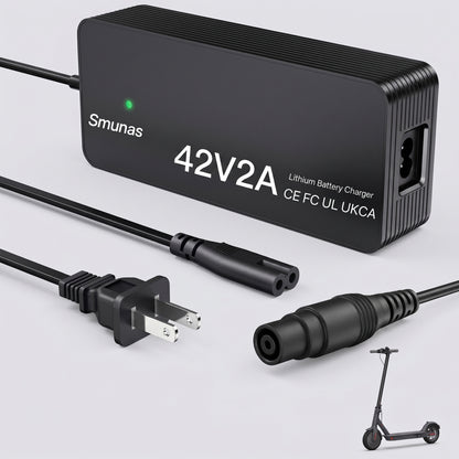 Smunas 42V2A Charger for 36V Lithium Batteries,UL Certified for Xiaomi ,Segway,Ninebot