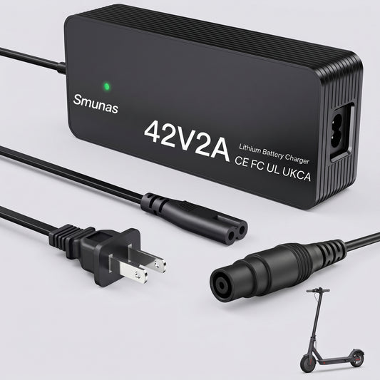 Smunas 42V2A Charger for 36V Lithium Batteries,UL Certified for Xiaomi ,Segway,Ninebot